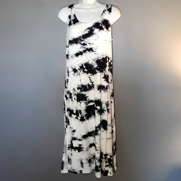 Matty M black white tie dye knit dress, M - Picture 4 of 5